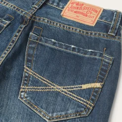 1014 Fit Destructed Dark Wash Jeans-Stetson Online