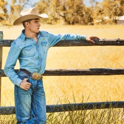 1520 Fit Light Wash Jeans With Tacking-Stetson Clearance