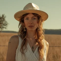 Andromeda Vented Straw Fedora-Stetson Sale