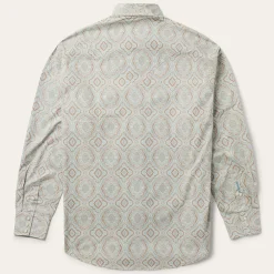 Aqua Paisley Print Western Shirt-Stetson