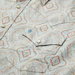 Aqua Paisley Print Western Shirt-Stetson