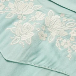 Aqua Rayon Crepe Western Blouse-Stetson New