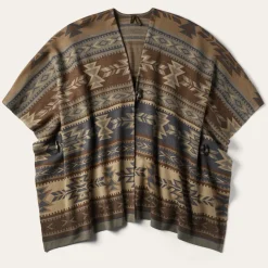 Aztec Print Sweater Poncho-Stetson Best