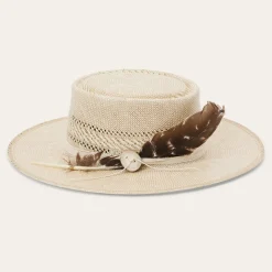 Batterson Straw Flat Brim Hat-Stetson Hot