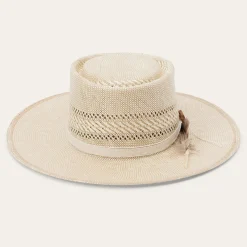 Batterson Straw Flat Brim Hat-Stetson Discount