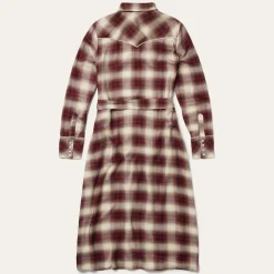 Black Cherry Plaid Shirt Dress-Stetson Clearance