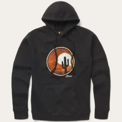 Desert Scene Fleece Knit Hooded Sweatshirt-Stetson Clearance