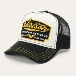 Black Script Heritage Trucker Cap-Stetson Clearance