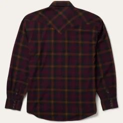 Black Plaid Flannel Western Shirt-Stetson Discount