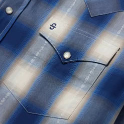 Ombre Plaid Short Sleeve Western Shirt-Stetson