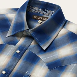 Ombre Plaid Western Shirt-Stetson
