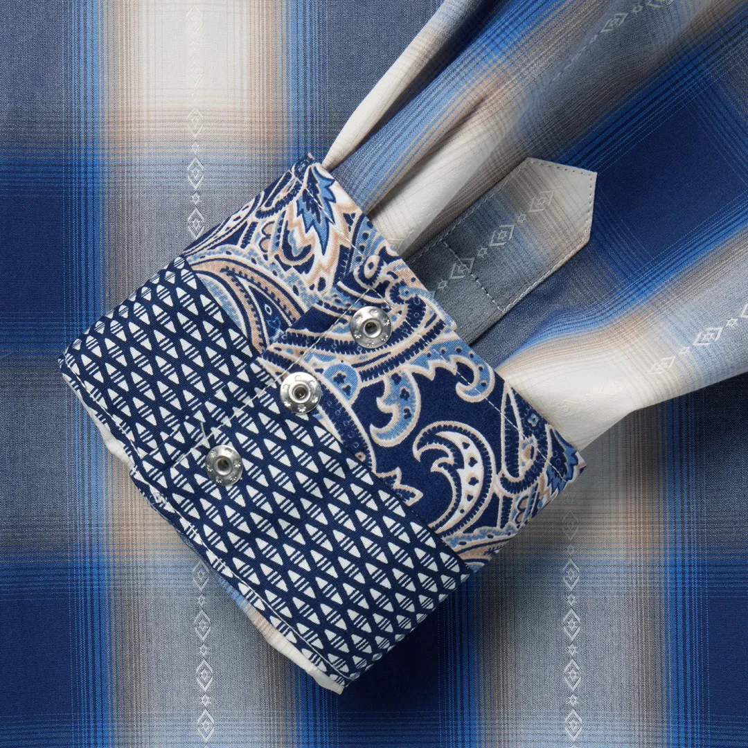 Ombre Plaid Western Shirt-Stetson