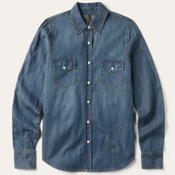 Boyfriend Fit Denim Shirt-Stetson Clearance