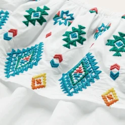 Bright Schiffli Embroidered Cotton Lawn Top-Stetson Discount