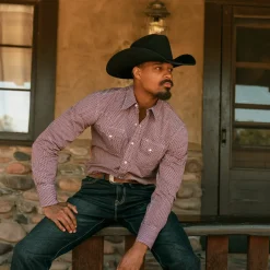 Broken Diamond Print Western Shirt-Stetson