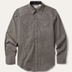 Diamond Print Western Shirt-Stetson Discount