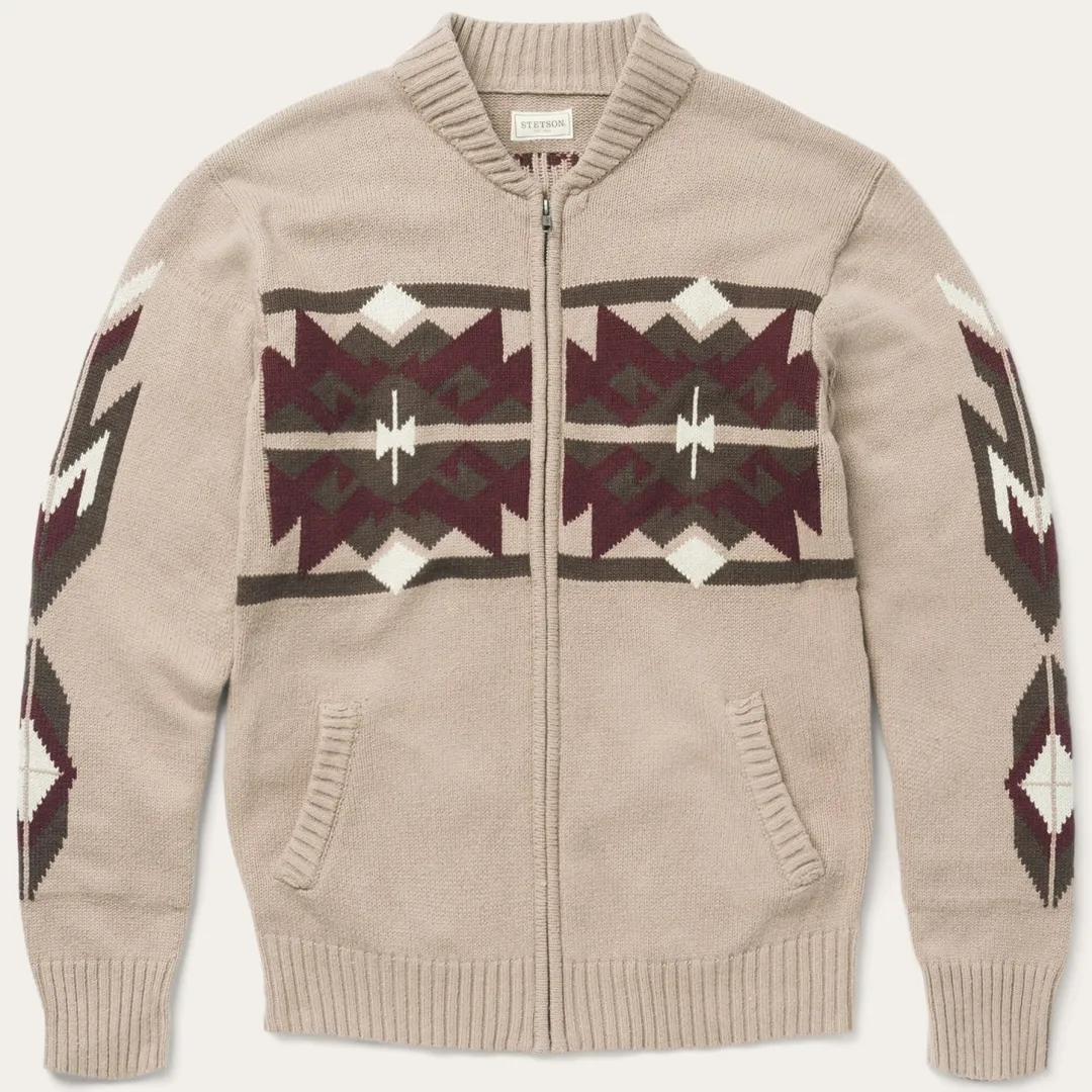 Gray Aztec Cardigan-Stetson New