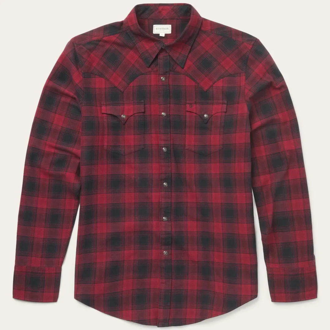 Brushed Twill Plaid Shirt-Stetson Best