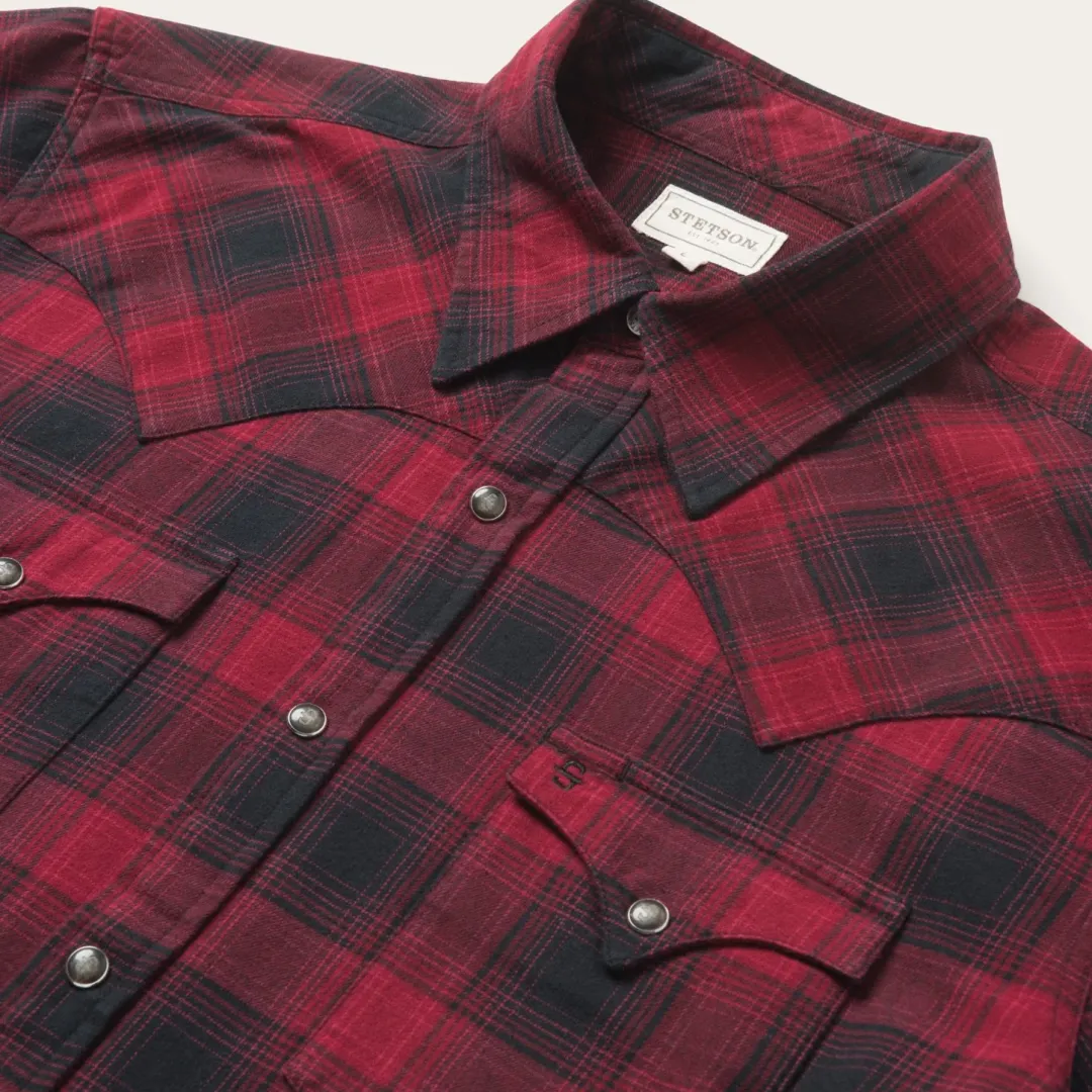 Brushed Twill Plaid Shirt-Stetson Best