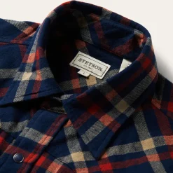 Brushed Twill Plaid Shirt-Stetson Sale
