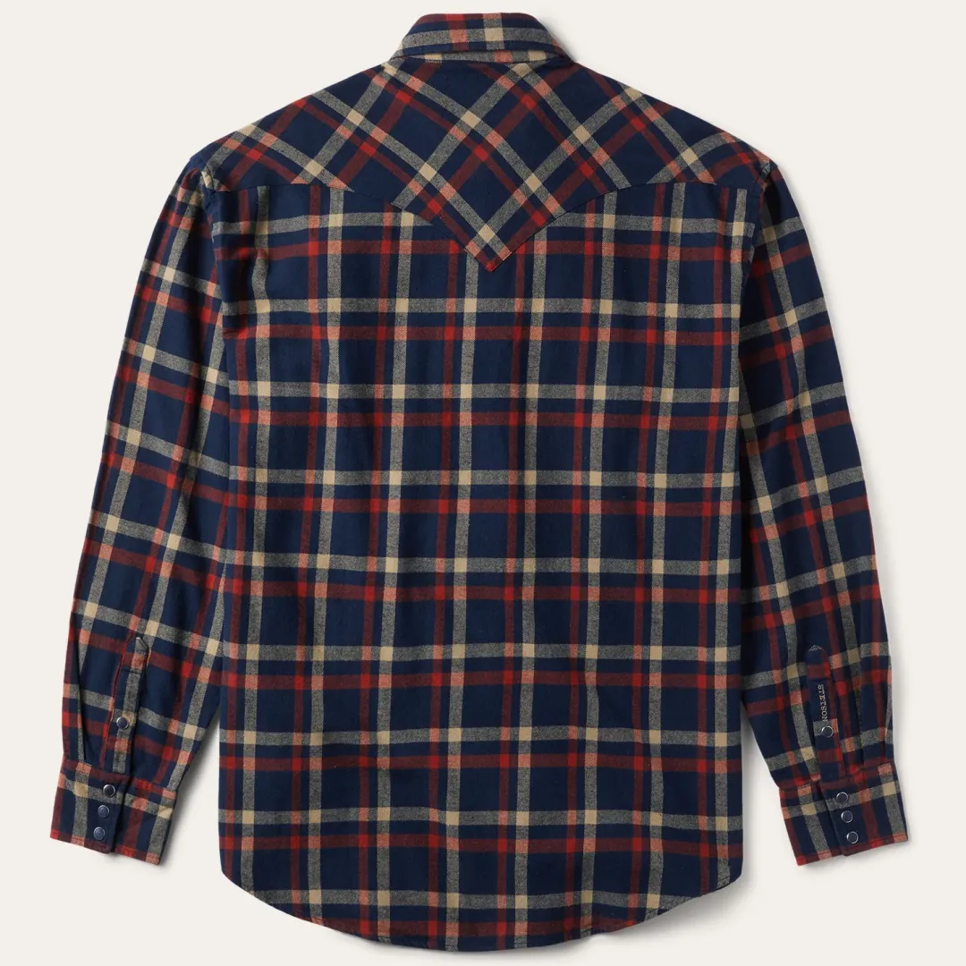 Brushed Twill Plaid Shirt-Stetson Discount
