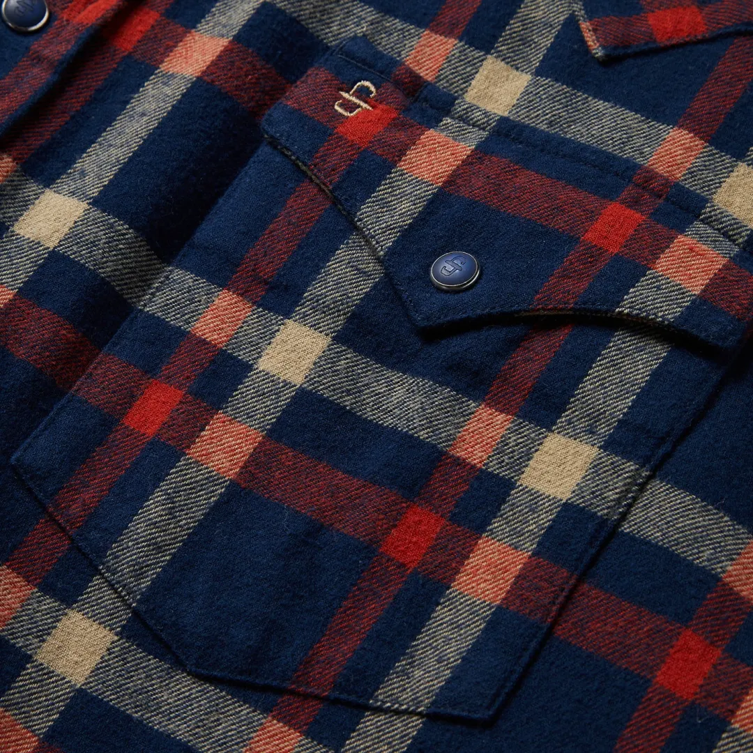Brushed Twill Plaid Shirt-Stetson Discount