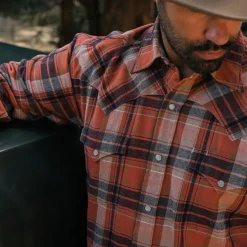 Brushed Twill Plaid Shirt-Stetson Sale