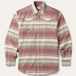 Brushed Twill Striped Shirt-Stetson Hot