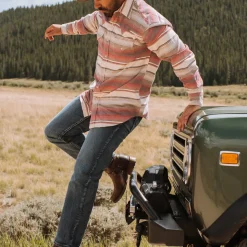 Brushed Twill Striped Shirt-Stetson Hot