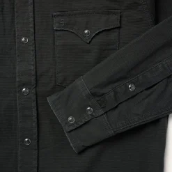 Charcoal Corded Denim Shirt-Stetson Hot