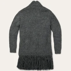 Charcoal Fringed Cardigan-Stetson Sale