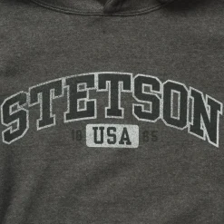 Charcoal Heather Fleece Hooded Sweatshirt-Stetson New