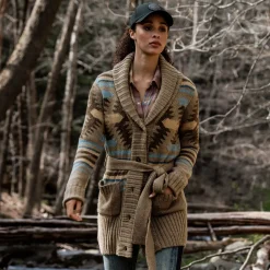 Chunky Knit Tie Sweater in Brown-Stetson Online