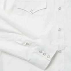 Classic Solid Snap Poplin Shirt In Optic-Stetson Sale