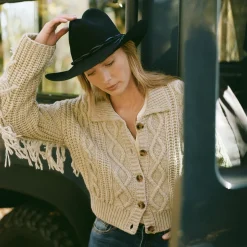 Cream Fringed Cardigan-Stetson Best