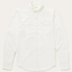 Cream Tencel Twill Shirt-Stetson Sale