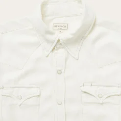 Cream Tencel Twill Shirt-Stetson Sale