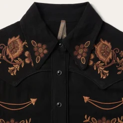 Crepe Western Blouse-Stetson Outlet