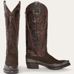 Dakota Suede  Teju Cowboy Boot-Stetson Hot