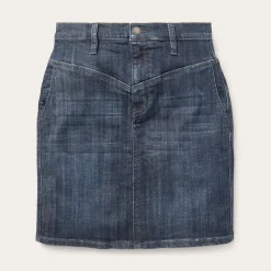 Dark Denim 5-Pocket Skirt-Stetson Discount