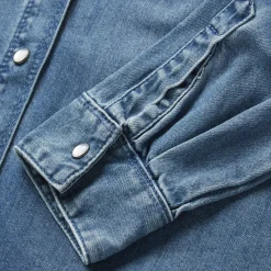 Denim Button Front Shirt Dress-Stetson Clearance