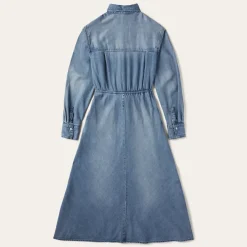 Denim Tencel Tie-Front Dress-Stetson Discount