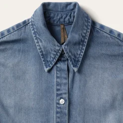 Denim Tencel Tie-Front Dress-Stetson Discount