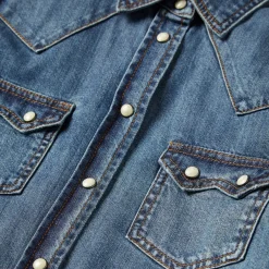 Distressed Denim Shirt-Stetson Online