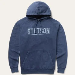 Distressed Logo Hooded Sweatshirt-Stetson Discount