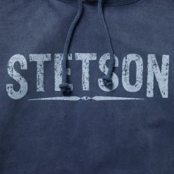 Distressed Logo Hooded Sweatshirt-Stetson Discount