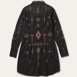 Embroidered Denim Shirt Dress-Stetson Discount