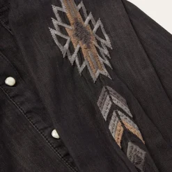 Embroidered Denim Shirt-Stetson Outlet
