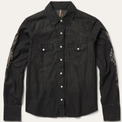 Embroidered Denim Shirt-Stetson Outlet