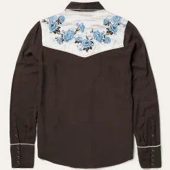 Embroidered Rayon Western Shirt-Stetson Discount